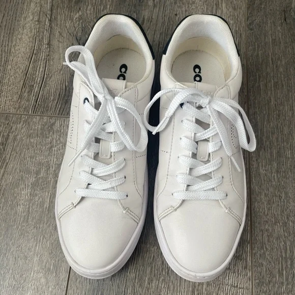 Coach Women's Black and White Sneakers - Picture 2 of 8